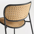 Made You Look Outdoor Chair by Blu Dot, woven plastic rattan back and seat detail, Oblivion frame