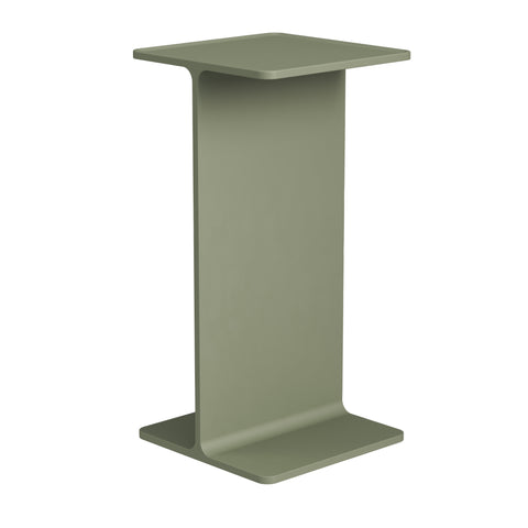 Museum Pedestal by TAF Studio for String Furniture in green, a cast aluminium pedestal with an I-beam profile