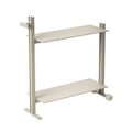 Museum Trolley by TAF Studio for String Furniture in beige, a two-level aluminium trolley with wheels and handle