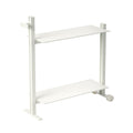 Museum Trolley by TAF Studio for String Furniture in white, a two-level aluminium trolley with wheels and handle
