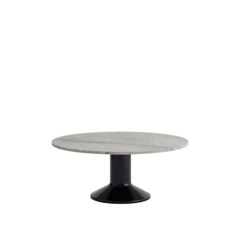 Midst Coffee Table in grey marble with black base by Muuto