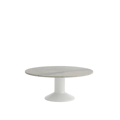 Midst Coffee Table in grey marble with white base by Muuto