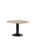 midst table by muuto in oiled oak top and black base 