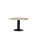 midst table by muuto in oiled oak top and black base 