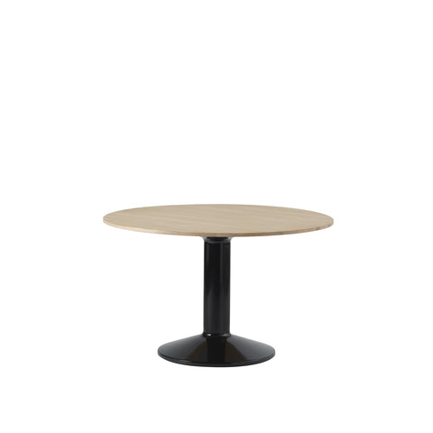 midst table by muuto in oiled oak top and black base 