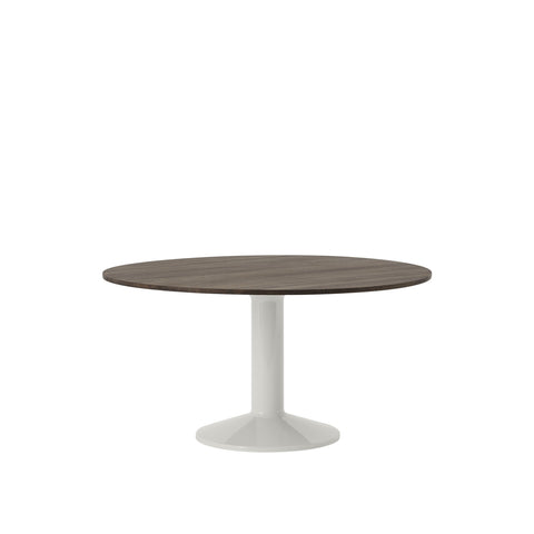 midst table by muuto in dark oiled oak top and grey base 