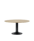 midst table by muuto in oiled oak top and black base 