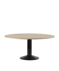 midst table by muuto in oiled oak top and black base 