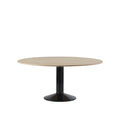 midst table by muuto in oiled oak top and black base 