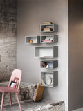 Functional and stylish Muuto Mini Stacked Storage in a sleek bedroom setup, ideal for home organization and storage