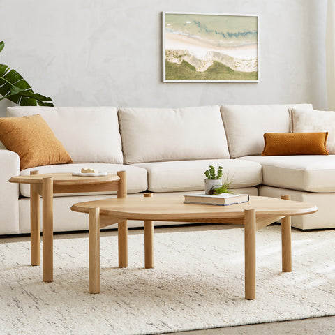 contemporary sofa and coffee table by canadian furniture company gus modern