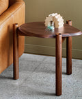 modern walnut end table by canadian furniture company gus modern