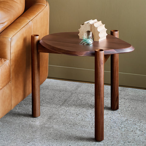 modern walnut end table by canadian furniture company gus modern