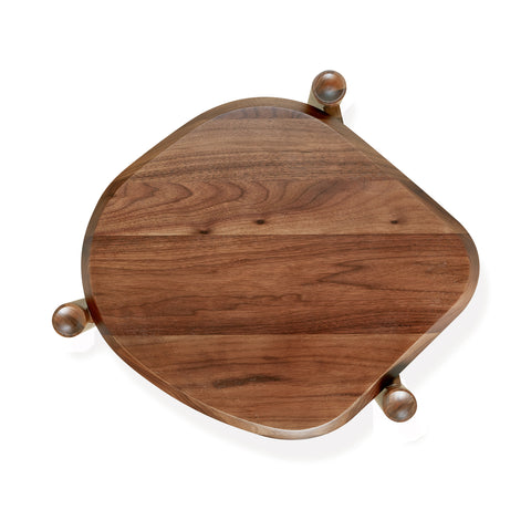 top view of monarch end table in walnut by gus modern