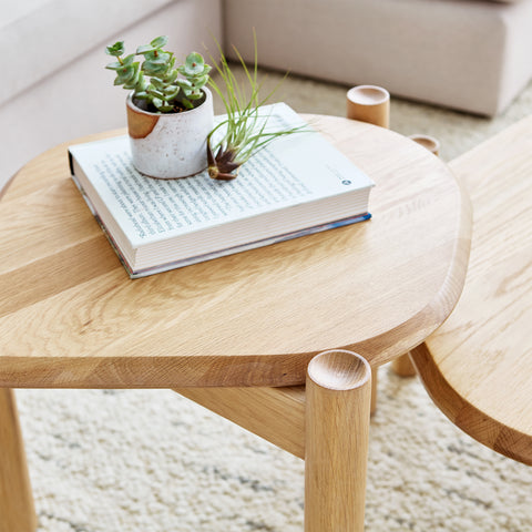 modern oak end table by gus modern