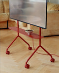 Pedestal Moon Light Shelf in Burnin' Red, steel shelf for the Moon Light TV stand, fitted to a Burnin' Red stand in a room