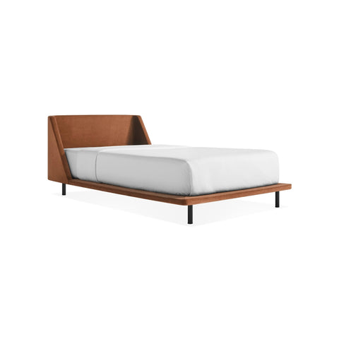 Nook Bed by Blu Dot in Copper Velvet, twin size, three-quarter front view