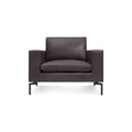 New Standard Lounge Chair by Blu Dot in Dark Brown and Leather with Black legs