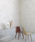 nerd chair in red and oak designed by Muuto 