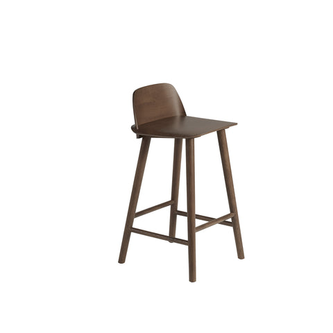 muuto nerd counter stool in stained dark brown