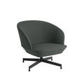 muuto oslo lounge chair with swivel vbase finished in twill weave 990 and black base