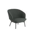 muuto oslo lounge chair with tube base in twill weave 990 fabric and black base