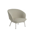 muuto oslo lounge chair with tube base in vidar 146 fabric and grey base