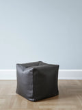 Otto Pouf w/o button, Zenso Black Leather by Bent Hansen