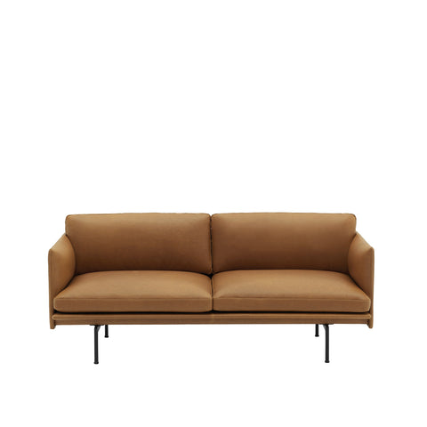 muuto outline 2-seater sofa in cognac refine leather 