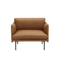 Muuto Outline chair cognac refine leather and black base 