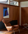 ox chair with cognac leather designed by Hans j Wegner for fredericia furniture