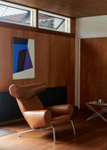 ox chair with cognac leather designed by Hans j Wegner for fredericia furniture