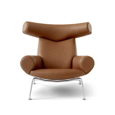 Ox chair in leather cognac designed by Hans j Wegner for fredericia furniture 