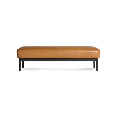 Puff Puff Bench by Blu Dot in Canyon Leather, front view