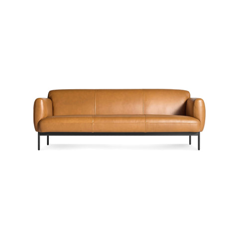 Puff Puff 87" Sofa by Blu Dot in Canyon Leather, front view