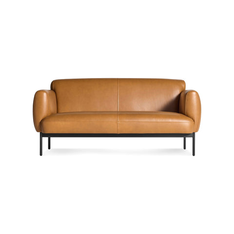 Puff Puff 67" Sofa by Blu Dot in Canyon Leather, front view