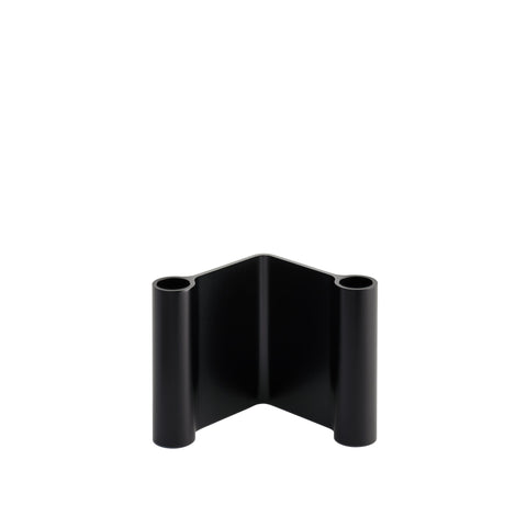 Muuto Pair Candleholder 11 cm in anodized black aluminum, minimalist Scandinavian table candleholder