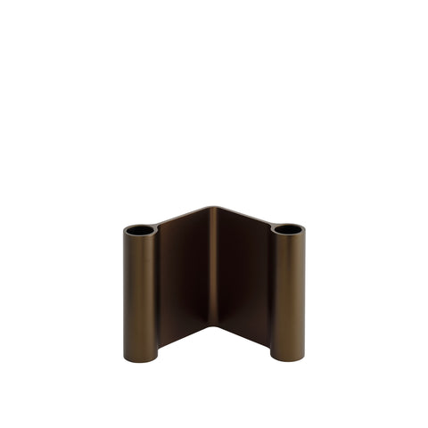 Muuto Pair Candleholder 11 cm in anodized brown aluminum, modern Scandinavian table accessory