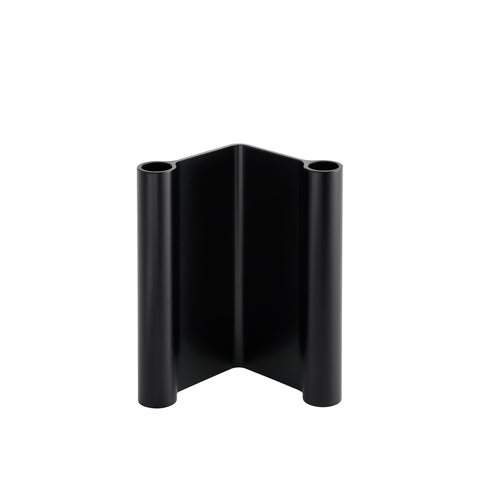 Muuto Pair Candleholder 18 cm in anodized black aluminum, modern Scandinavian candleholder