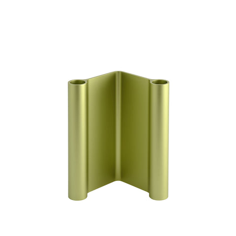Muuto Pair Candleholder 18 cm in anodized green aluminum, Scandinavian minimalist design