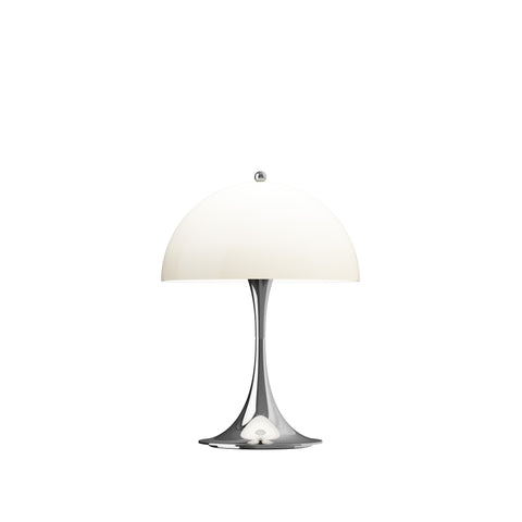 panthella 250 portable light by Louis poulsen in opal beige chrome 
