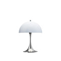 panthella 250 portable light by Louis poulsen in opal blue grey chrome