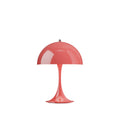 panthella 250 portable light by Louis poulsen in opaque coral 