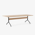 Pavilion AV24 Dining Table in Clear Lacquered Oak with Black Base by &Tradition
