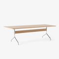 Pavilion AV24 Dining Table in Clear Lacquered Oak with Chrome Base by &Tradition