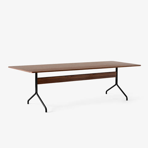 Pavilion AV24 Dining Table in Lacquered Walnut with Black Base by &Tradition