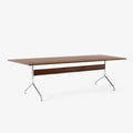 Pavilion AV24 Dining Table in Lacquered Walnut with Chrome Base by &Tradition