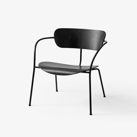 Pavilion AV5 Lounge Chair by &Tradition in black stained oak with black steel frame