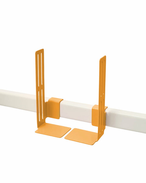 Pedestal Box Mount in Apricot, adjustable mounting brackets on a stand tube, on a plain white background