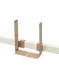 Pedestal Box Mount in Sandstorm, adjustable mounting brackets on a stand tube, on a plain white background